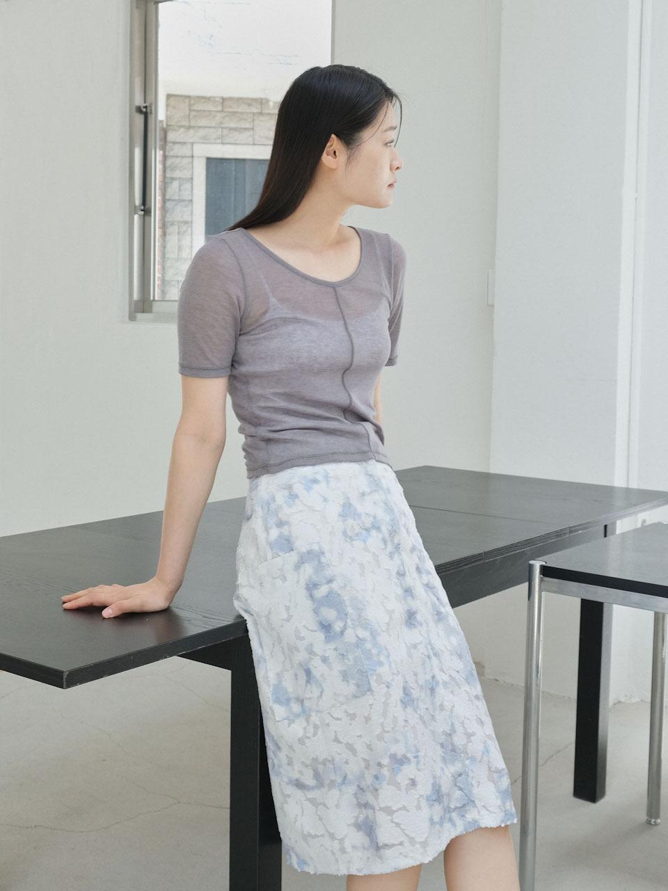 rysm Shimmer texture midi skirt - Blue