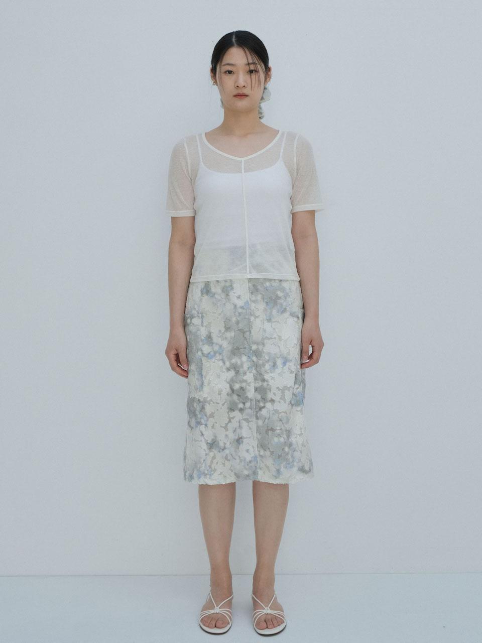 rysm Shimmer texture midi skirt - Jade green