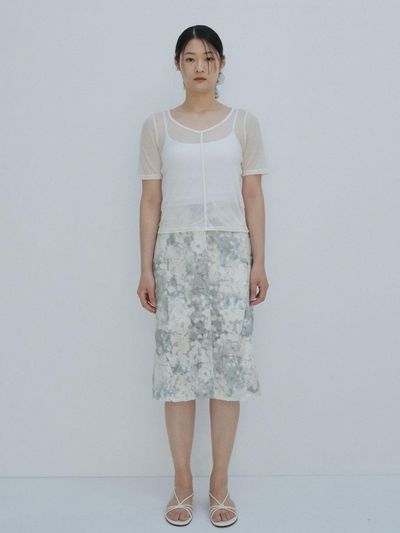 rysm Shimmer texture midi skirt - Jade green