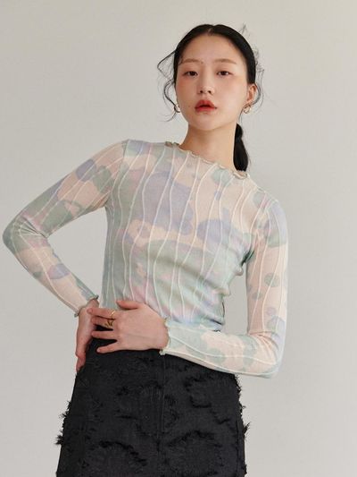 rysm Stain - graphed knit t shirts - Blue Green