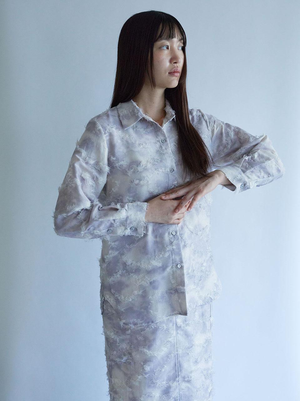 rysm Stain - graphed oversized fur shirts - Fog
