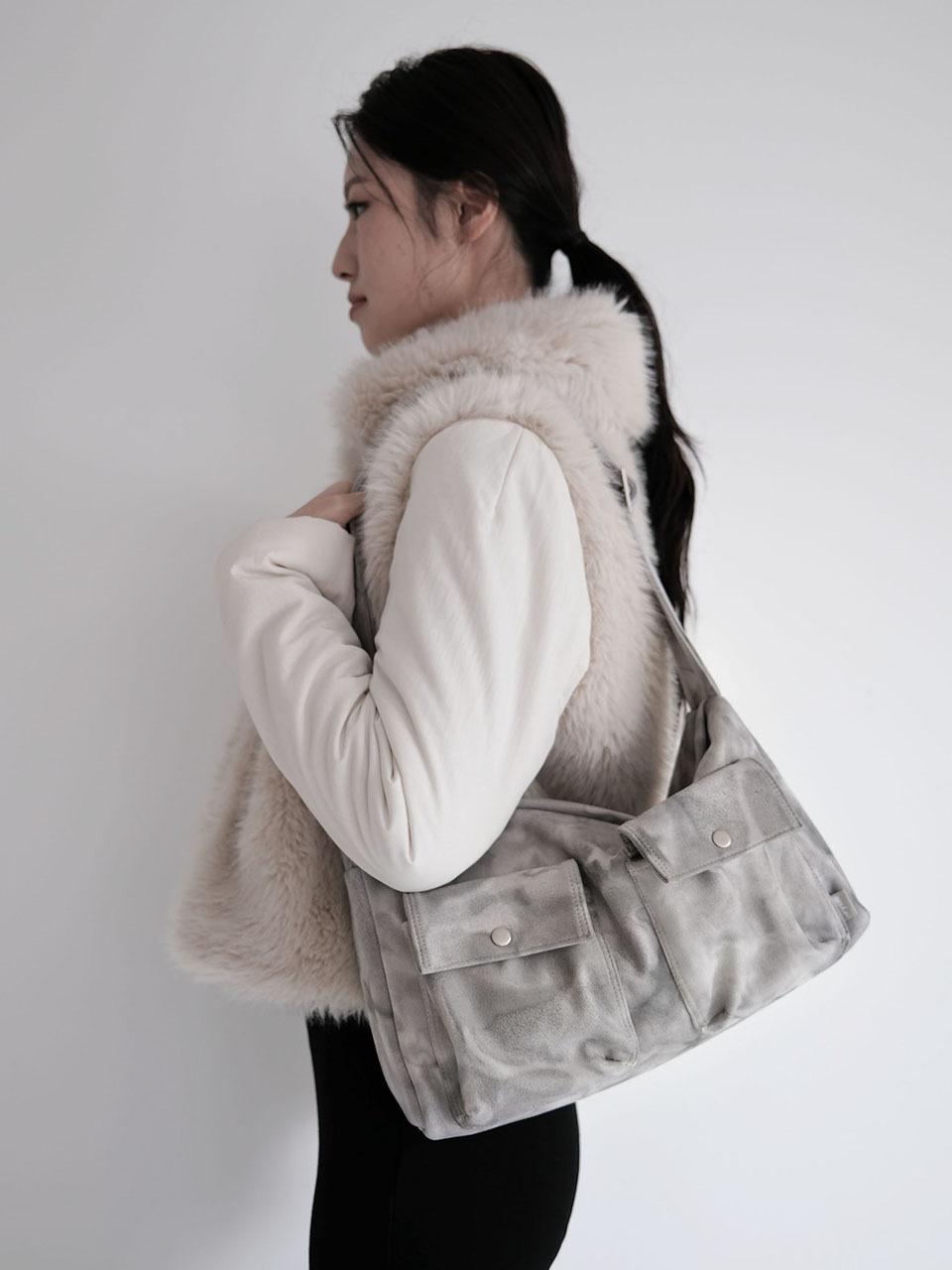rysm Starry Suede Structured Bag [Khaki Gray]