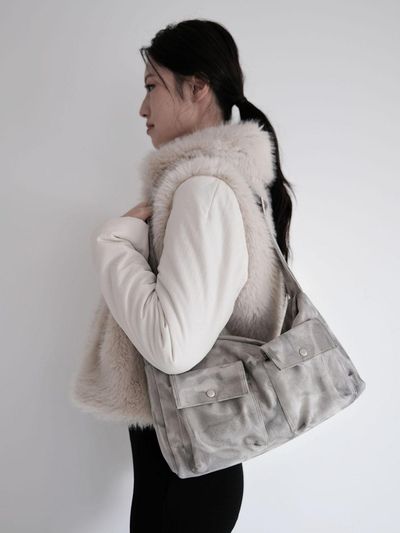 rysm Starry Suede Structured Bag [Khaki Gray]