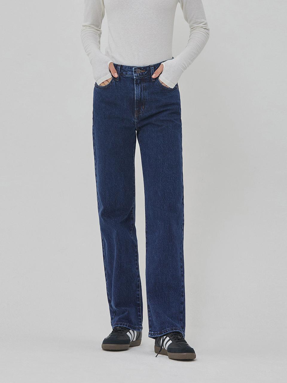 RYUL + WAI: DENIM CLASSIC BIO WASHING PANTS DEEP INDIGO