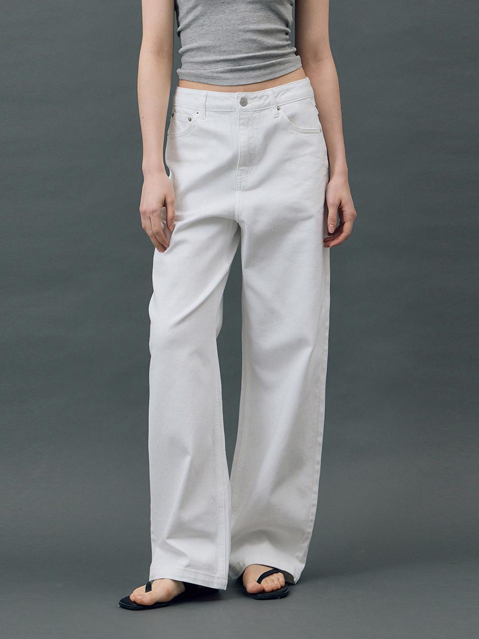 RYUL + WAI: DENIM LOOSE WIDE PANTS [WHITE] (R5)