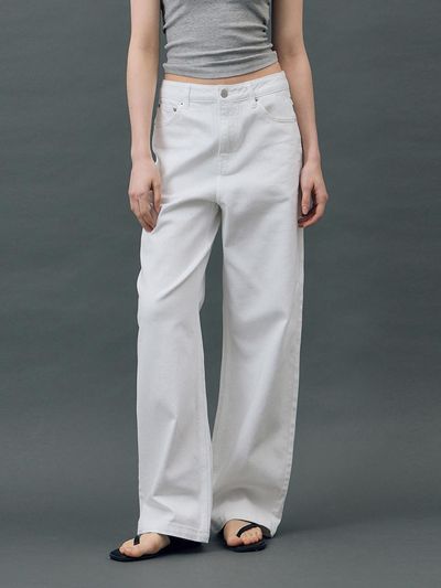 RYUL + WAI: DENIM LOOSE WIDE PANTS [WHITE] (R5)