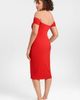 S3 Apparel S3 Apparel Sculpting Shapewear Rib Straight Neck Off The Shoulder Midi Dress - 2