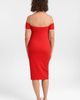 S3 Apparel S3 Apparel Sculpting Shapewear Rib Straight Neck Off The Shoulder Midi Dress - 3
