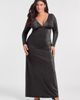 S3 Apparel S3 Apparel Sculpting Shapewear Shirred V-Neck Long Sleeve Metallic Maxi Dress - 1