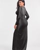 S3 Apparel S3 Apparel Sculpting Shapewear Shirred V-Neck Long Sleeve Metallic Maxi Dress - 2