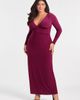 S3 Apparel S3 Apparel Sculpting Shapewear Shirred V-Neck Long Sleeve Solid Maxi Dress - 1