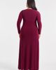 S3 Apparel S3 Apparel Sculpting Shapewear Shirred V-Neck Long Sleeve Solid Maxi Dress - 3