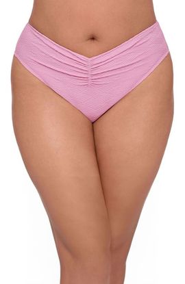 S3 Apparel S3 Apparel Smoothing and Sculpting Basket Weave Cinch Front High Cut Bikini Swimsuit Bottoms