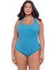 S3 Apparel S3 Apparel Smoothing and Sculpting Ribbed Scoopneck Crossback One-Piece Swimsuit - 1