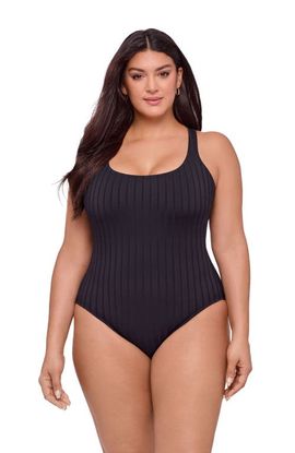 S3 Apparel S3 Apparel Smoothing and Sculpting Scoop Neck X-Back Wide Rib One-Piece Swimsuit