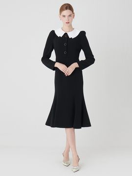 S BLANC Anni / Point Collar Mermaid Dress