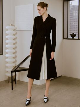 S BLANC Lucy / Contrast Pleated Dress