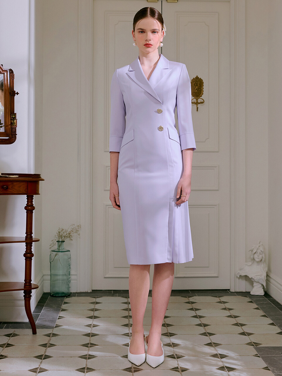 S BLANC Yasmin / Tailored Slim-fit Double Dress _3 Colors