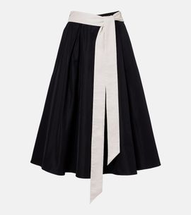 'S Max Mara 'S Max Mara Baschi pleated cotton-blend midi skirt
