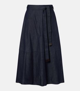 'S Max Mara 'S Max Mara Belted denim midi skirt