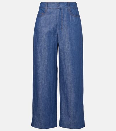 'S Max Mara 'S Max Mara Dante cotton and linen twill wide-leg pants