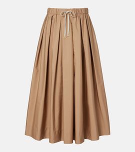 'S Max Mara 'S Max Mara Pineta pleated cotton poplin midi skirt