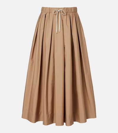 'S Max Mara 'S Max Mara Pineta pleated cotton poplin midi skirt