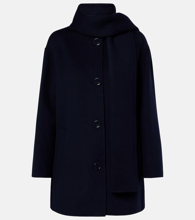 'S Max Mara 'S Max Mara Scarf-detail virgin wool coat