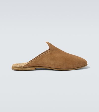 Sabah Sabah Colorblocked suede mules