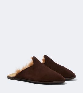 Sabah Sabah Shearling-lined suede mules