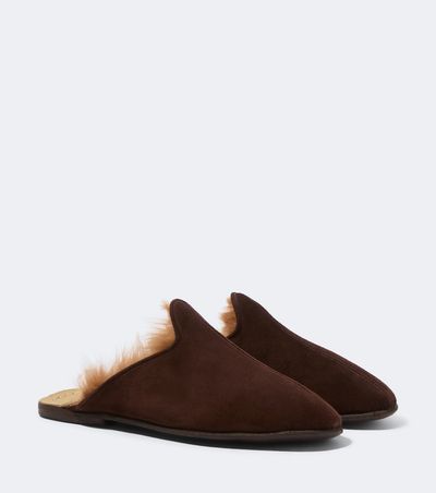 Sabah Sabah Shearling-lined suede mules