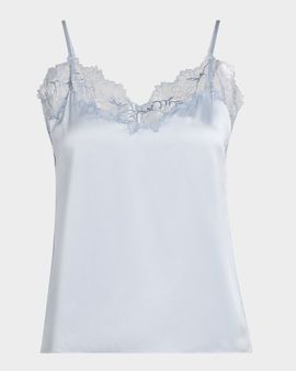 Sablyn Bobbi Lace-Trim Silk Cami