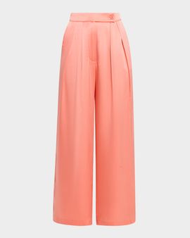 Sablyn Brooke Pleated Silk Trousers