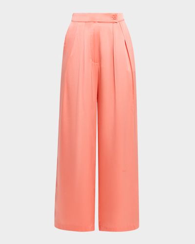 Sablyn Brooke Pleated Silk Trousers