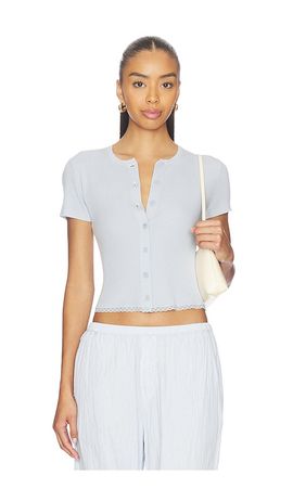 SABLYN SABLYN Adelaide Slim Short Sleeve Cardigan With Lace