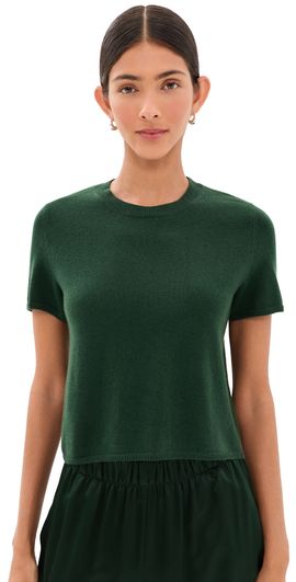 Sablyn Sablyn Charleston Relaxed Cashmere Crew Neck Tee Hunter Green
