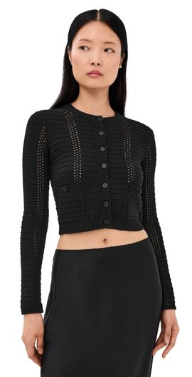 Sablyn Sablyn Charlotte Slim Crewneck Cardigan Black