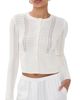 Sablyn Sablyn Charlotte Slim Crewneck Cardigan Gardenia XS - 1