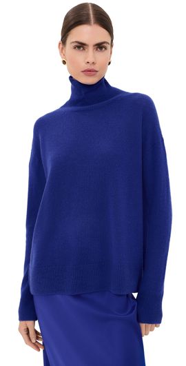Sablyn Sablyn Filomena Slouchy Cashmere Turtleneck Cobalt Blue