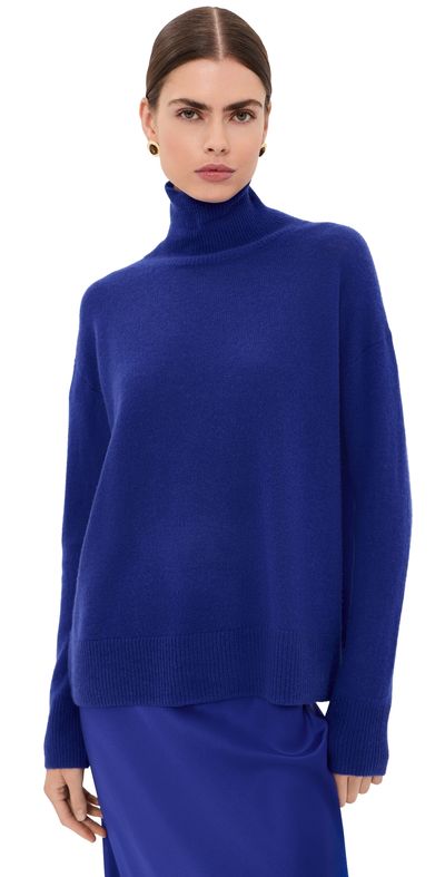 Sablyn Sablyn Filomena Slouchy Cashmere Turtleneck Cobalt Blue