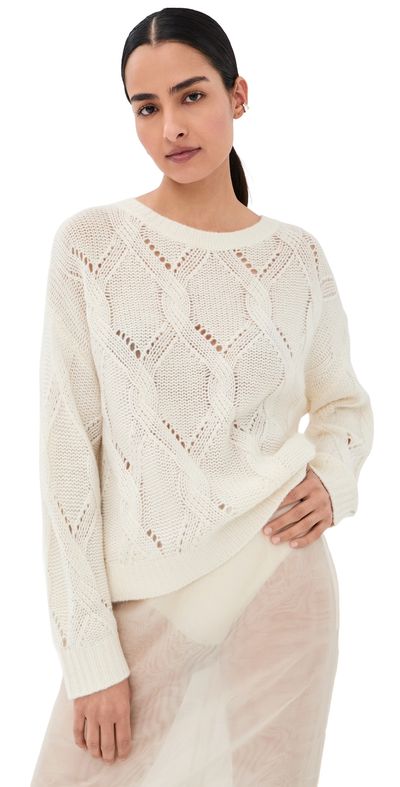 Sablyn Sablyn Gia Slouchy Cashmere Crewneck Sweater Gardenia
