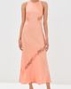 Sablyn Sablyn Isadora High Neck Silk Dress with Lace Sherbet - 2