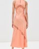 Sablyn Sablyn Isadora High Neck Silk Dress with Lace Sherbet - 3