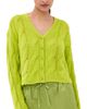 Sablyn Sablyn Jolie Cropped Cashmere Cable Cardigan Chartruese - 1
