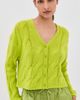 Sablyn Sablyn Jolie Cropped Cashmere Cable Cardigan Chartruese - 3