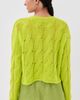 Sablyn Sablyn Jolie Cropped Cashmere Cable Cardigan Chartruese - 4