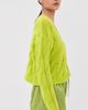 Sablyn Sablyn Jolie Cropped Cashmere Cable Cardigan Chartruese - 5
