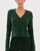 Sablyn Sablyn Jolie Cropped Cashmere Cable Cardigan Hunter Green - 3