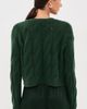 Sablyn Sablyn Jolie Cropped Cashmere Cable Cardigan Hunter Green - 4