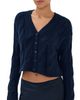 Sablyn Sablyn Jolie Cropped Cashmere Cable Cardigan Midnight Navy XS - 1